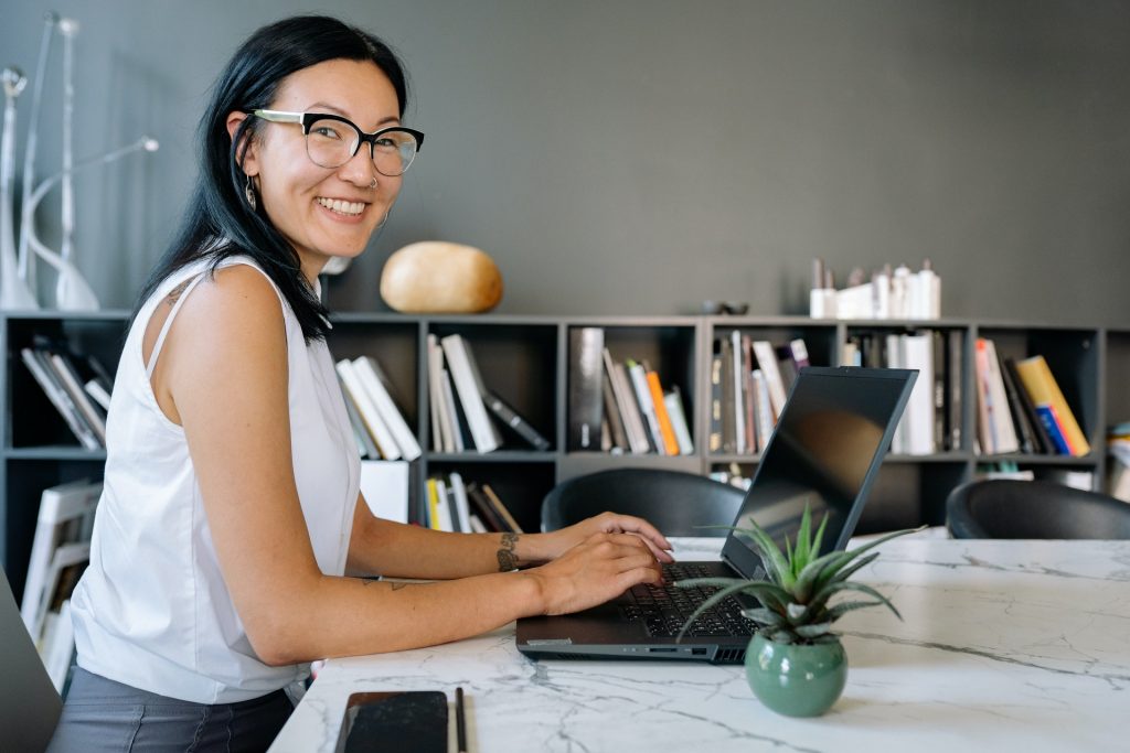 woman checking stocks